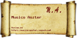 Musics Aszter névjegykártya